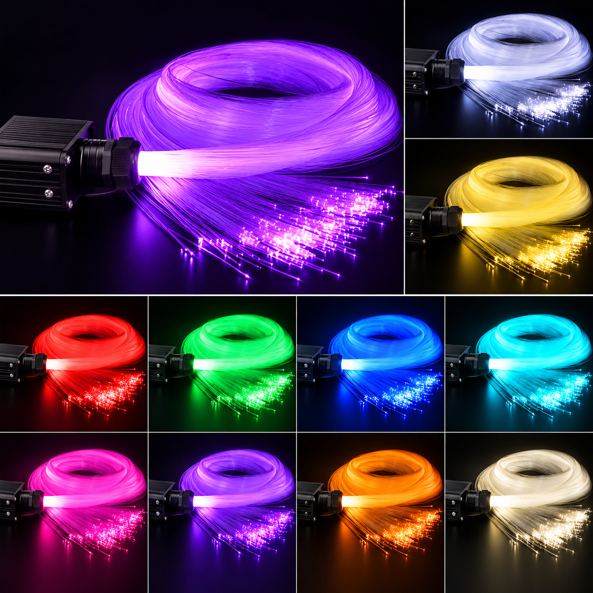 Kit Ciel Étoilé LED RGB pour Plafond de Voiture